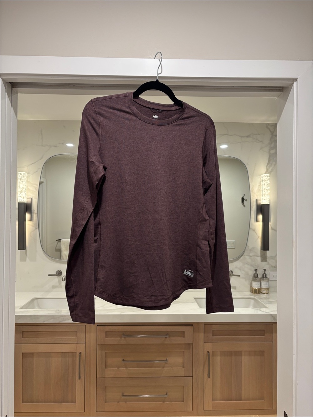 REI Women's Long-Sleeve Crew Tee - Deep Burgundy